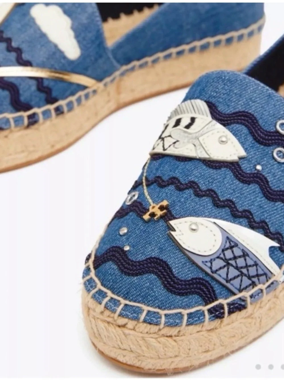 TORY BURCH Seaside Espadrille Shoes Sz 8 Womens